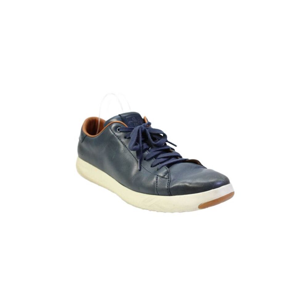Cole Haan Grand.OS Mens Leather Lace Up Walking Sneakers Blue Size 13 Medium